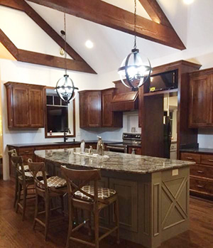 modern dark kitchen cabinets with vaulted ceilngs A M Construct Inc. in West Bend, WI